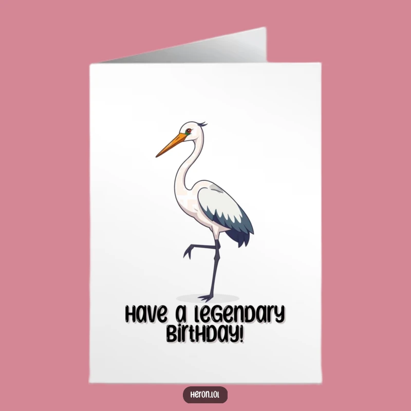 Send elegant birthday wishes with this free printable heron card. Perfect for printing at home for a sophisticated touch.