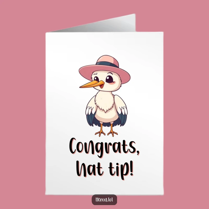 Free Printable Congrats Card: Giggling Heron, Funny Downloadable Gift for Success