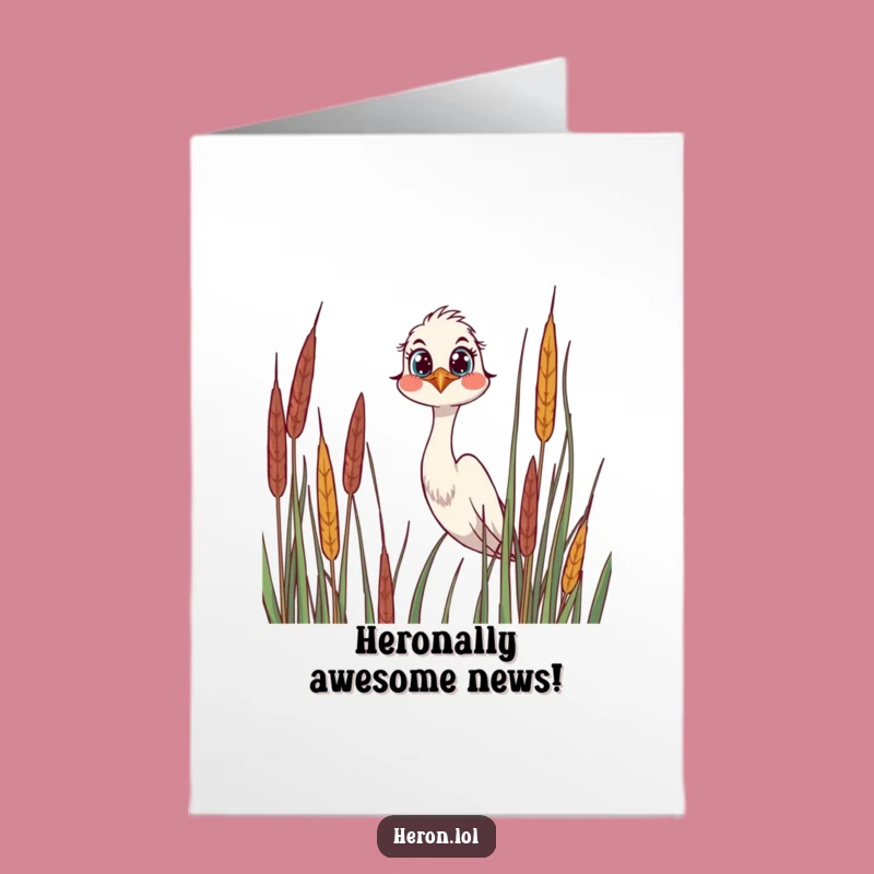 Free Printable Congrats Card: Curious Heron, Funny Downloadable for Any Achievement!