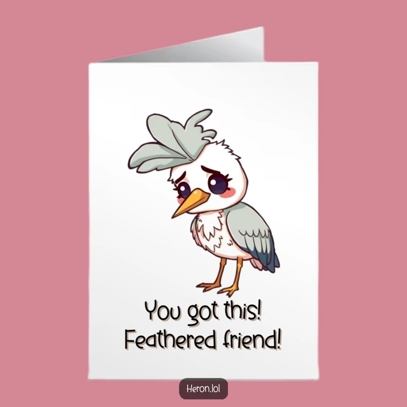 Free Printable Congrats Card: Feather Head Heron Funny Downloadable Congratulation