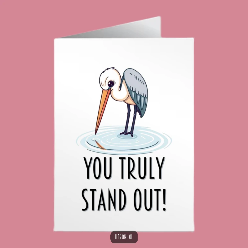 Free Printable Congrats Card: Heron's Graceful Achievement, Downloadable Elegance