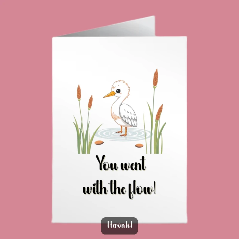 Free Printable Congrats Card: Serene Heron Wading for Your Peaceful Success