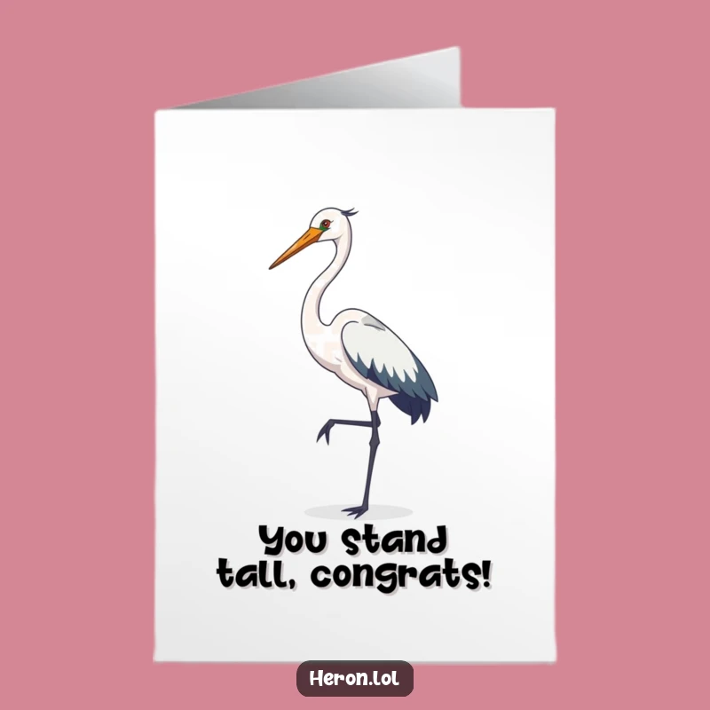 Free Printable Heron Congrats Card - Elegant Downloadable Achievement!