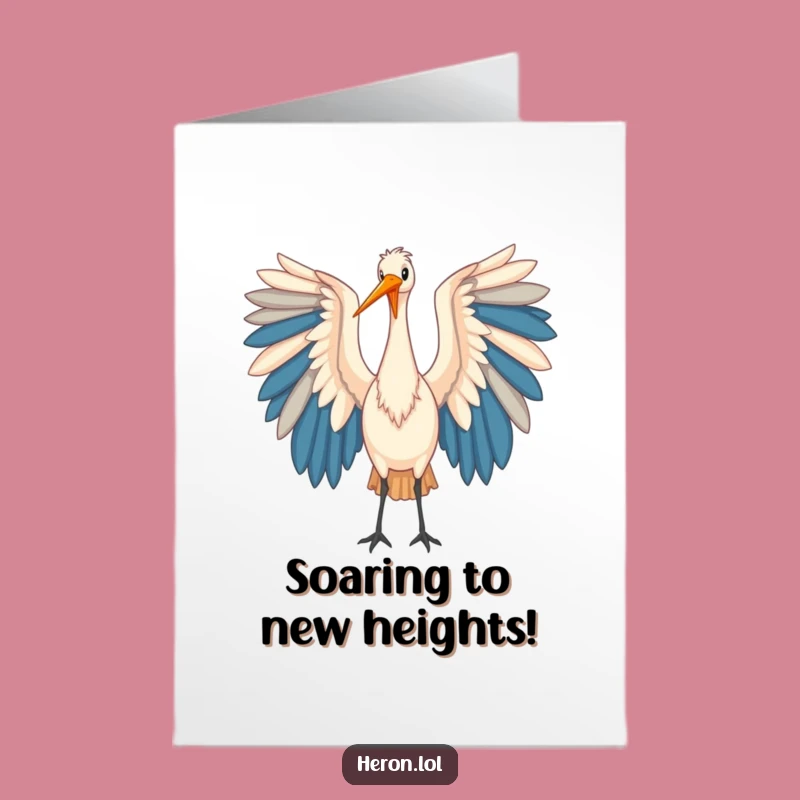 Free Printable Funny Heron Congrats Card - Elegant Wings, Downloadable Achievement Gift