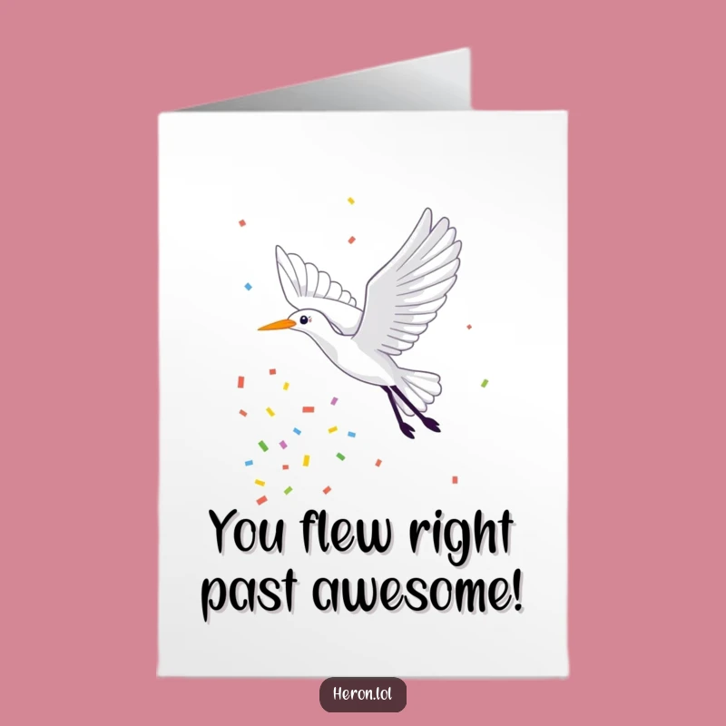 Free Printable Congratulations Card: Heron's Confetti Flight for Celebrating Success
