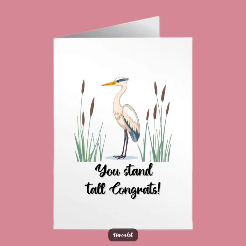 Free Printable Heron Congrats Card: Majestic Dignity Downloadable