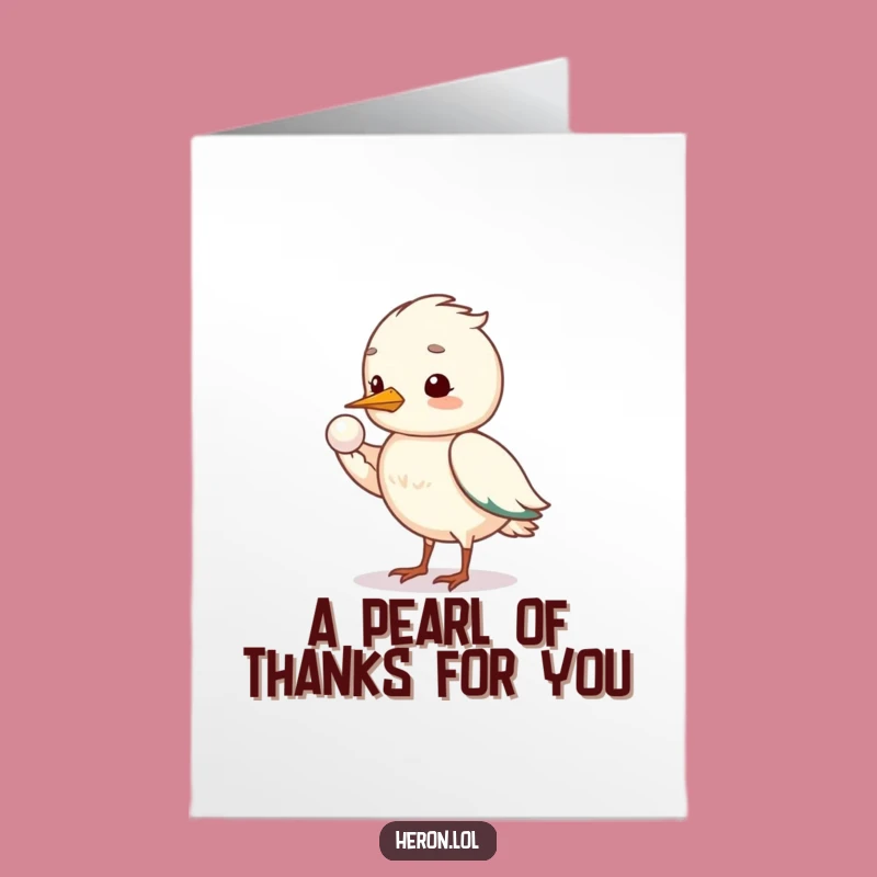 Gentle Free Printable Heron Thank You Card: Pearl Downloadable Gift