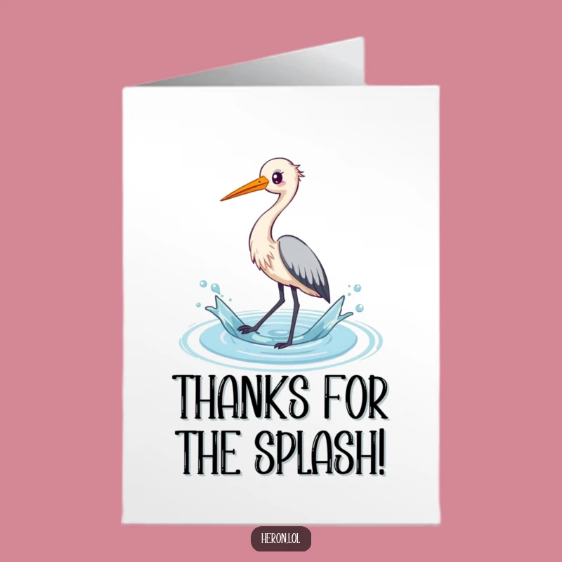 Free Printable Heron Thank You Card: Funny Downloadable Gift for Expressing Gratitude