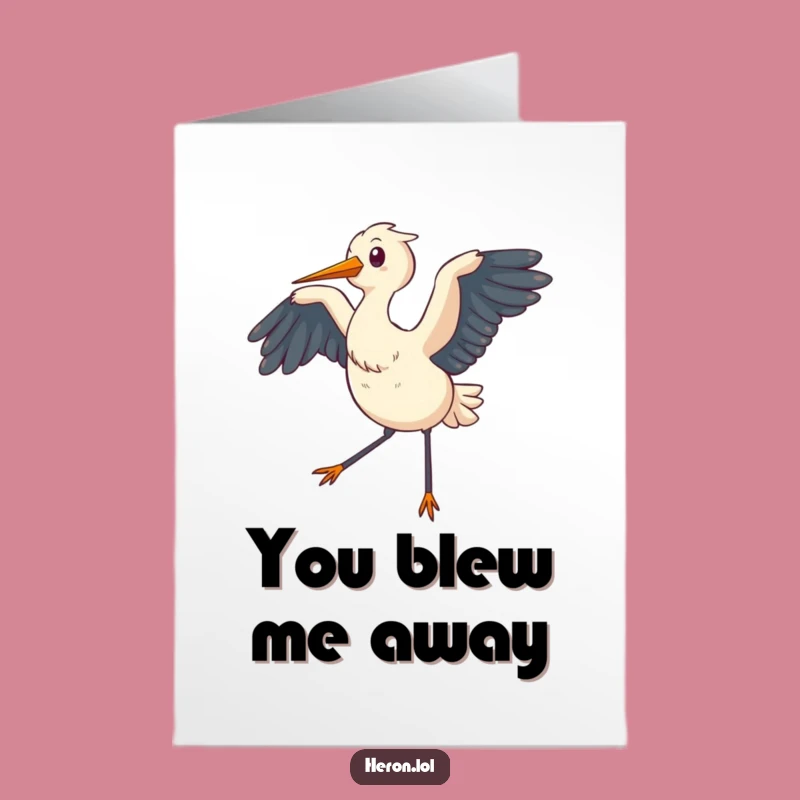 Free Printable Thank You Card: Chubby Heron, Funny Downloadable Gift of Thanks!
