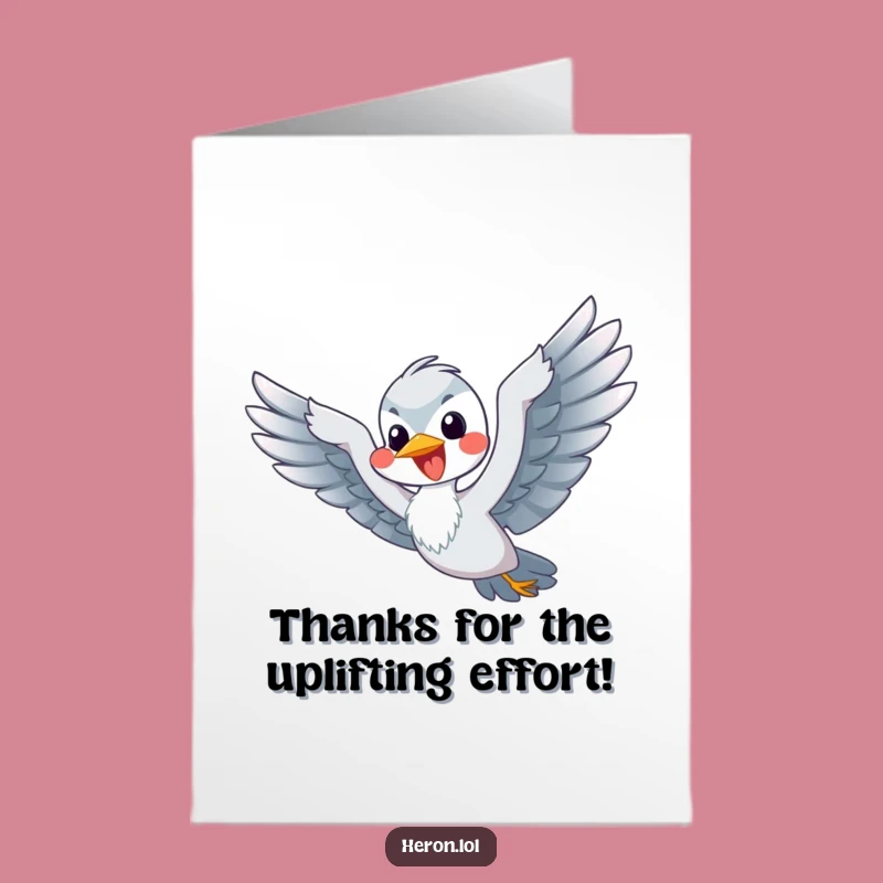 Free Printable Thank You Card: Flappy Heron Funny Downloadable Appreciation for All You Do
