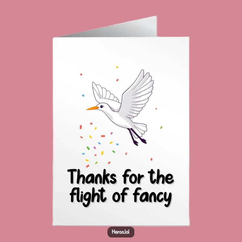 Free Printable Thank You Card: Heron's Confetti Celebration of Your Kindness