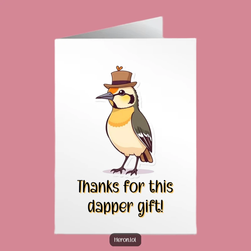 Free Printable Thank You Card: Proud Bird in Hat - Funny Downloadable DIY Gift Art