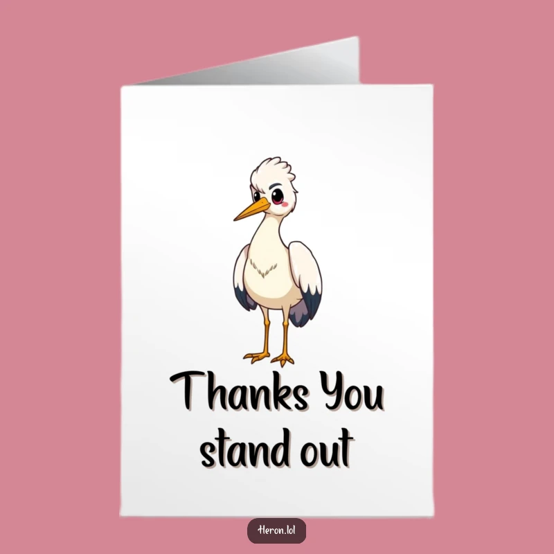 Free Printable Thank You Card: Proud Heron's Gratitude, Dignified Thanks, Funny Download