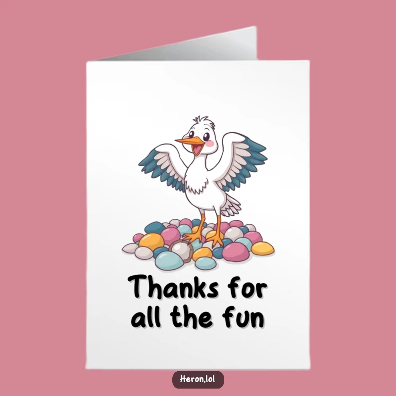 Free Printable Thank You Card: Joyful Heron's Flappy Thanks, Funny Downloadable Gift