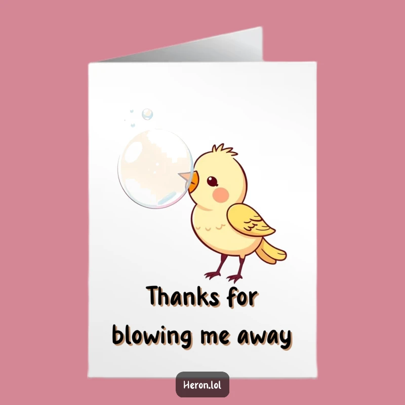 Free Printable Funny Bird Thank You Card: Bubble of Gratitude Downloadable