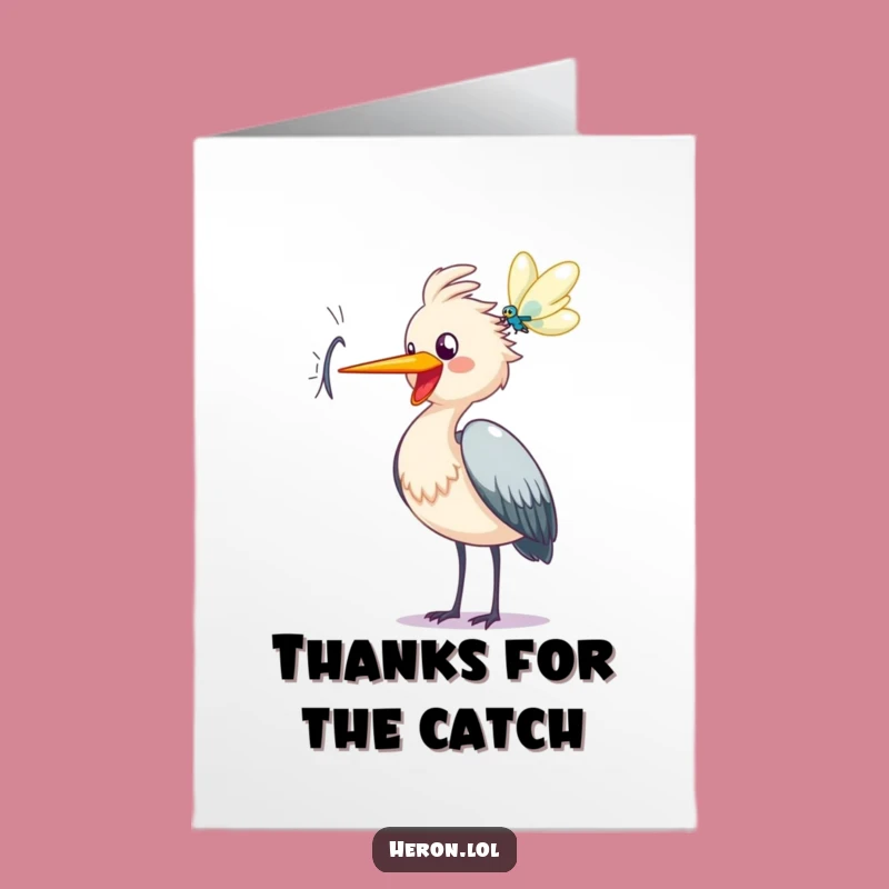 Express your thanks with this free printable heron card, featuring a happily cawing bird. Easy to print at home for a cheerful note.