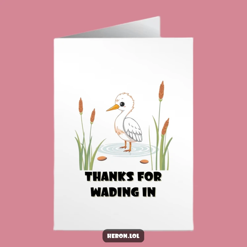 Free Printable Thank You Card: Serene Heron Wading for Your Kind Gesture