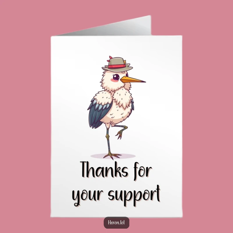Free Printable Thank You Card: Elegant Heron - Express Thanks with Style, Downloadable Gift!
