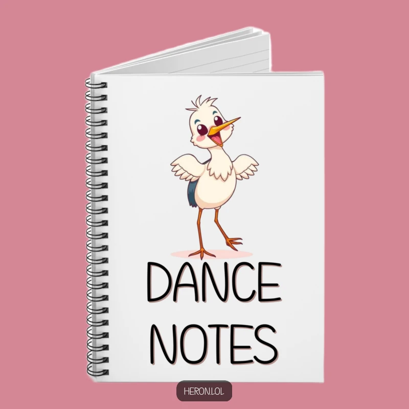 Funny Heron Dance Notebook, Journal Joyful Thoughts, Perfect Gift
