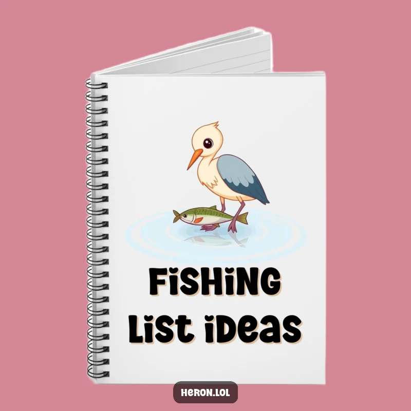 Funny Heron Notebook: Cute Bird Wades for Fish, Journal Your Humorous Thoughts
