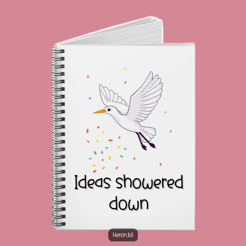 Funny Confetti Heron Notebook: Jot Down Your Celebrations
