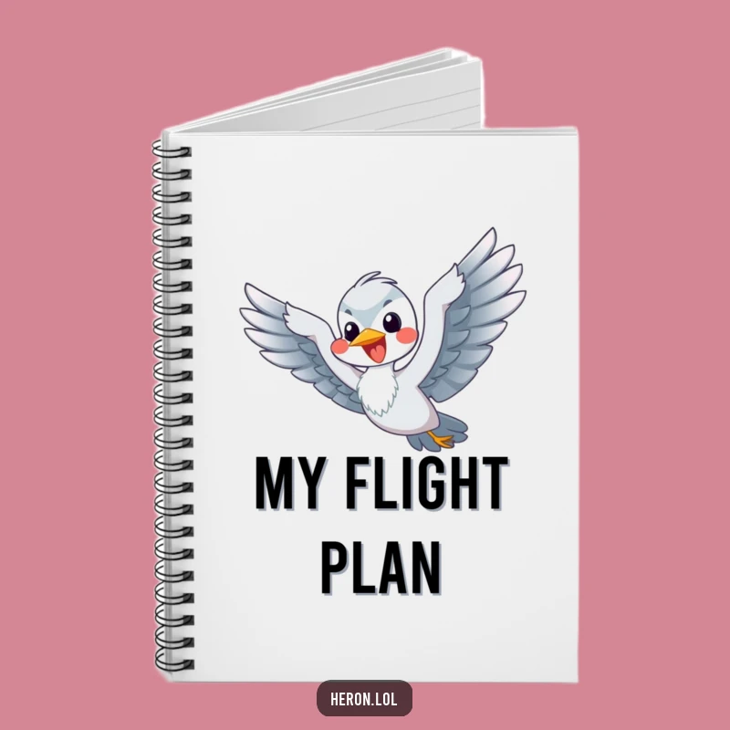 Funny Flying Heron Notebook: Jot Down Joyful Ideas - Ideal Gift!
