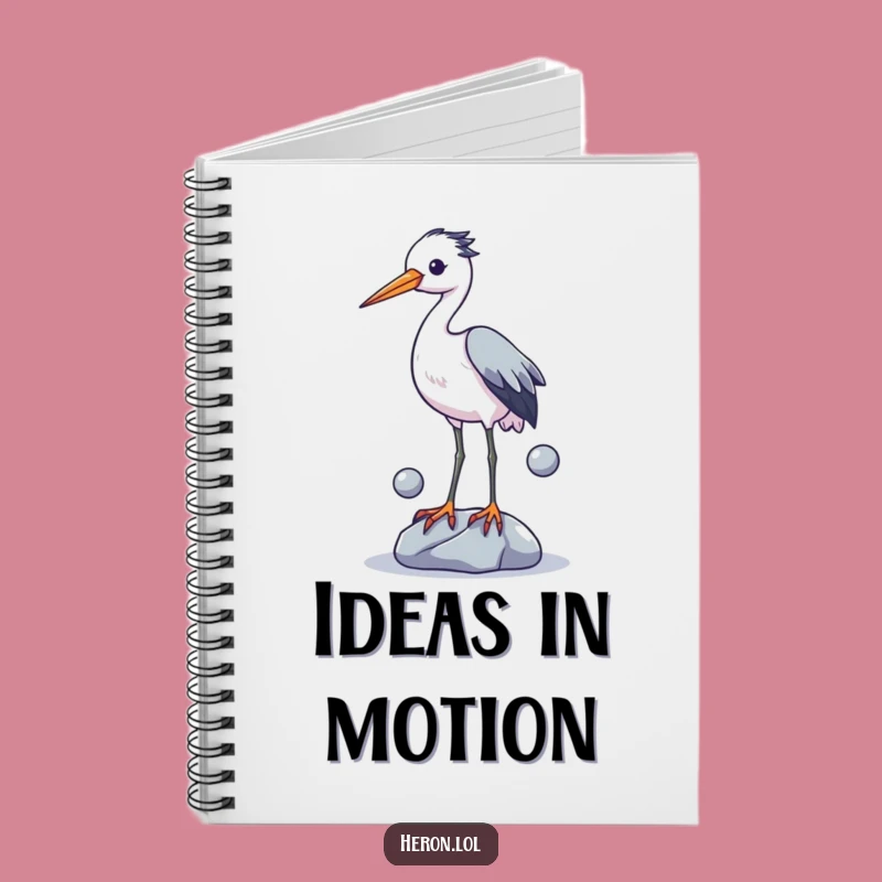 Funny Heron Juggling Notebook: Jot Down Ideas with Hilarious Bird Art