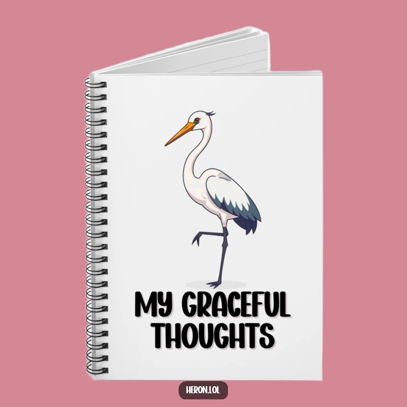 Funny Heron Notebook - Elegant Thoughts Journal, Sophisticated Diary, Perfect Stationery Gift