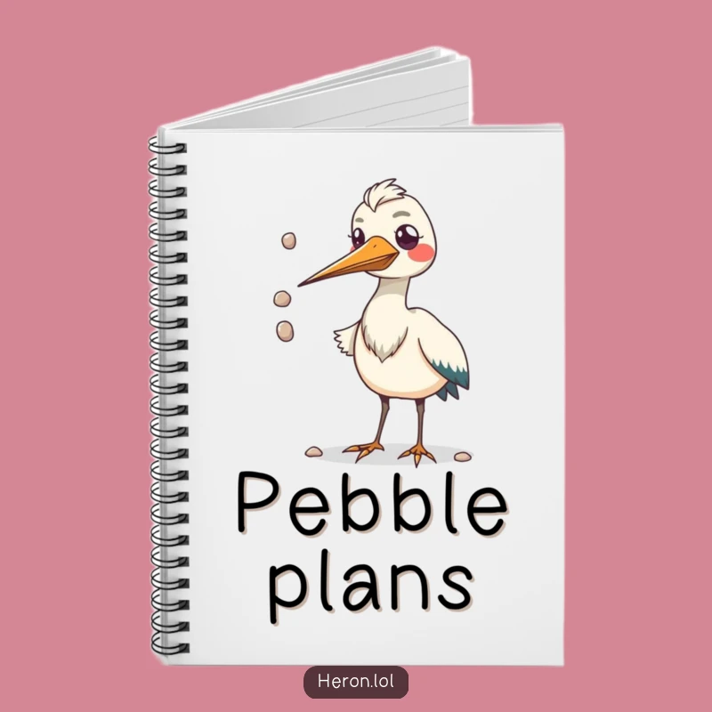 Funny Kawaii Heron Juggling Notebook - Record Your Feats!
