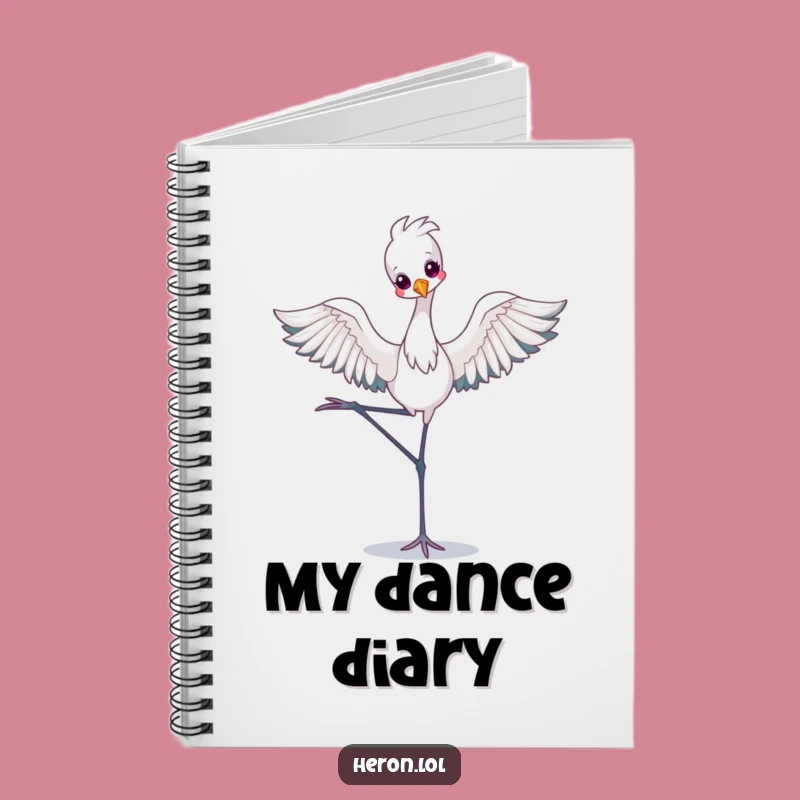 Funny Kawaii Heron Notebook: Ballet Journal, Cute Writing Gift