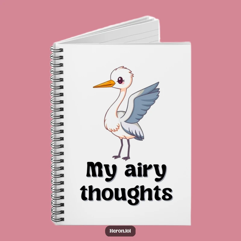 Funny Kawaii Heron Notebook: Playful Heron Journal, Perfect Funny Gift