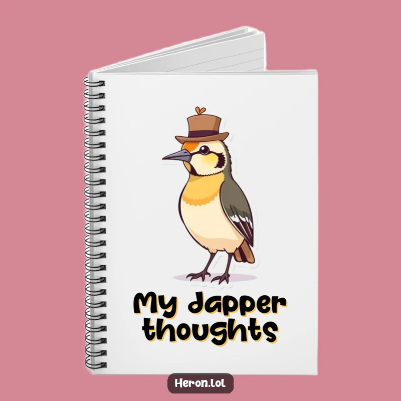 Funny Bird Hat Notebook, Dapper Journaling, Perfect Gift