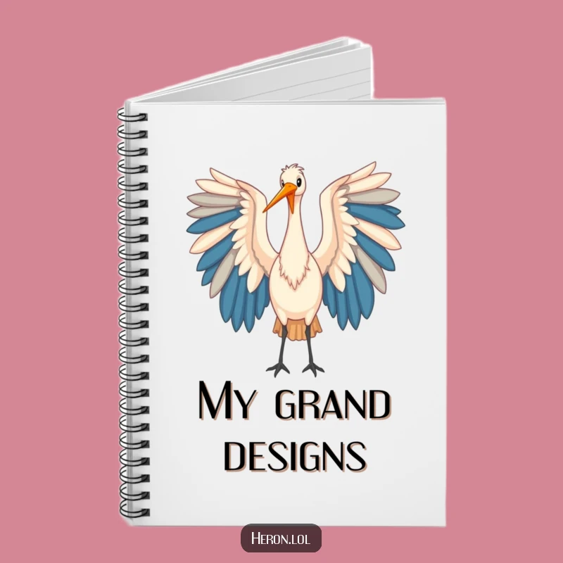Funny Heron Notebook: Journal with Elegant Wings, Creative Gift