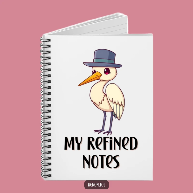 Funny Heron Hat Journal: Note Your Thoughts with Dapper Bird Politeness