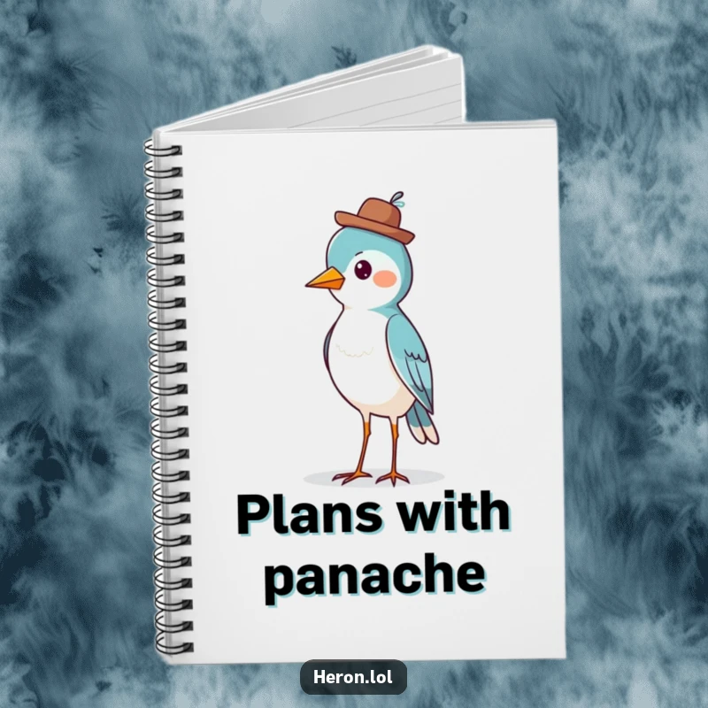 Funny Bird Notebook: A proud bird wearing a hat, perfect for writing notes, ideas, or daily thoughts humorously.