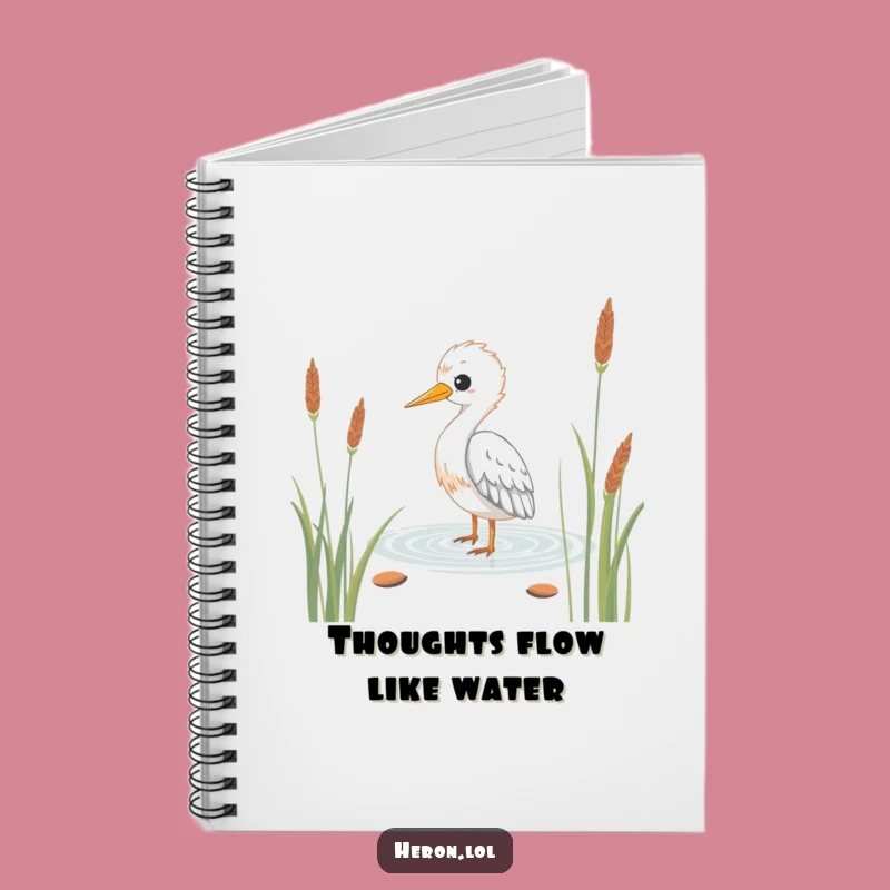 Capture your thoughts peacefully with this funny heron notebook. The serene wading bird design adds a touch of gentle humor to your writing.