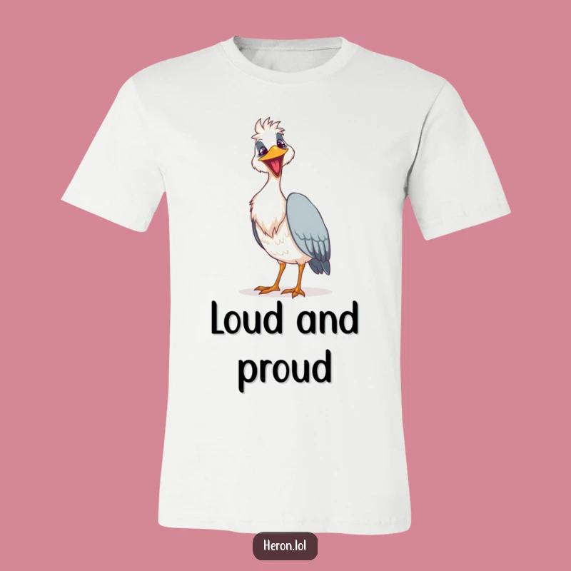 Funny Goofy Heron T-Shirt: Loud Song Performance Tee