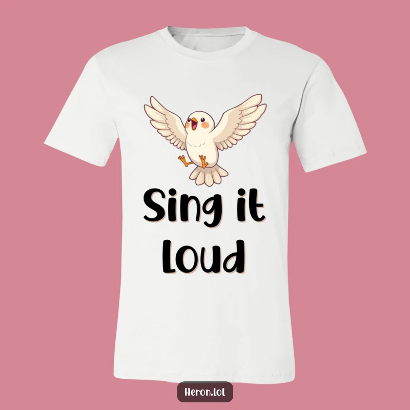 Funny Mid-Song Bird Leap T-Shirt: Expressive Avian Humor Gift