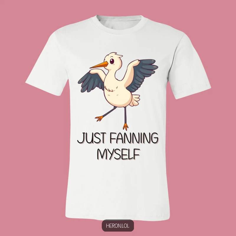 Funny Chubby Heron T-Shirt: Breezy Bird Lover Tee, Great Gift
