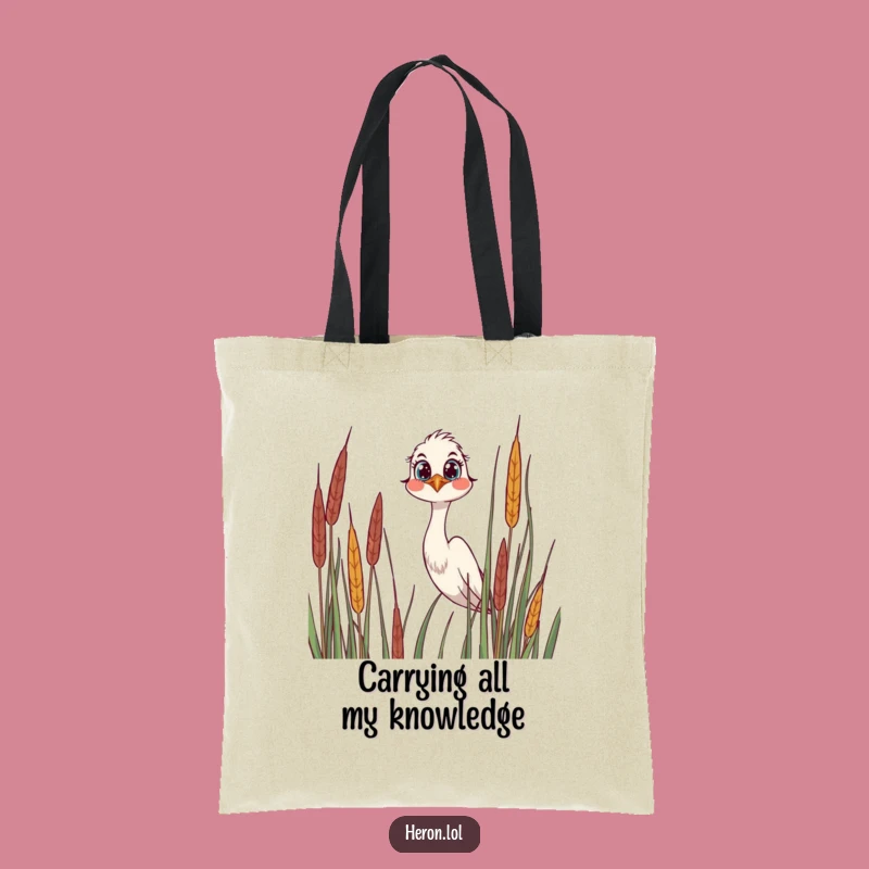 Funny Joyful Heron Tote Bag: Carry Your Curiosity, Great Gift