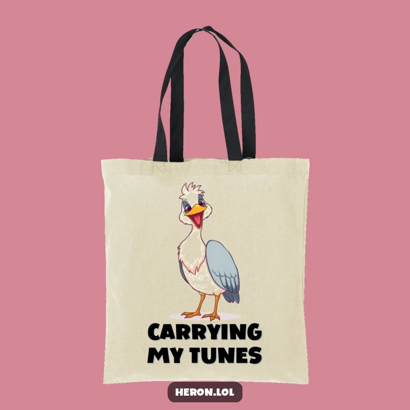 Funny Goofy Heron Tote Bag: Carry Loud Song Vibes
