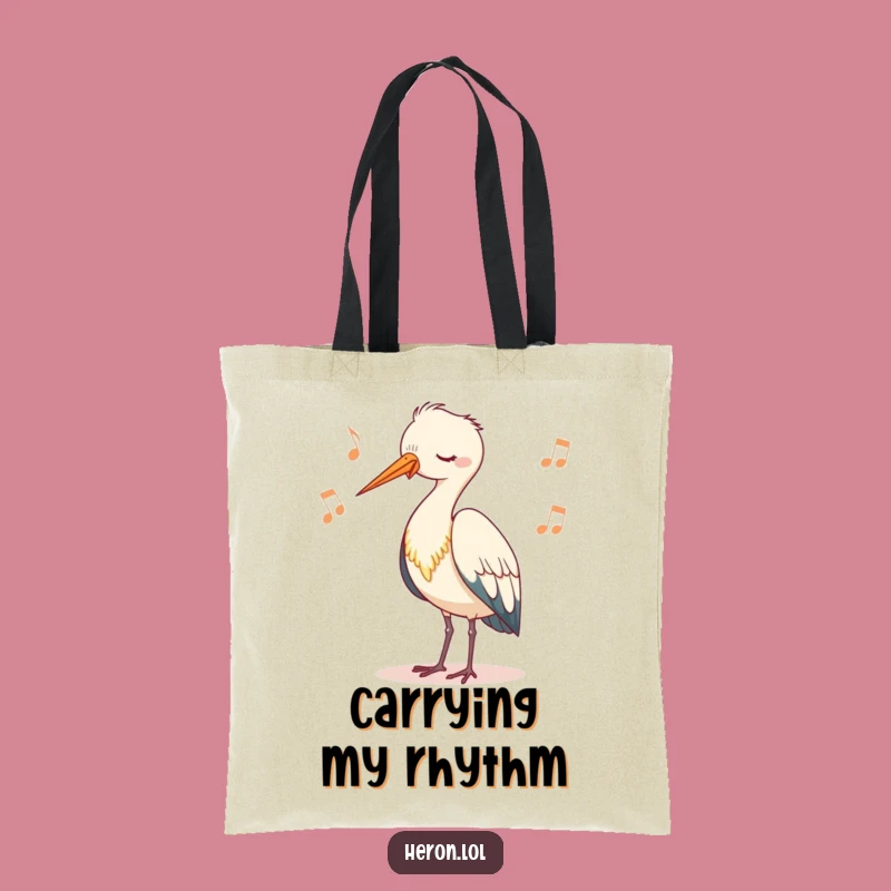 Funny Cute Heron Bobbing Tote Bag - Whimsical Nature Carry-all & Gift