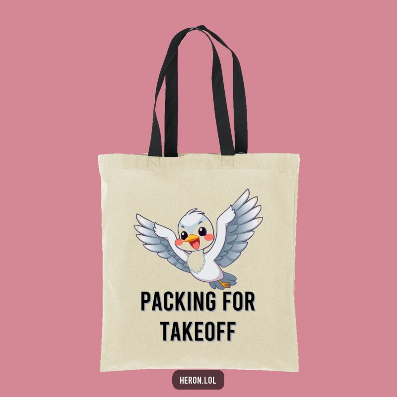 Funny Flying Heron Tote Bag: Carry Your Joy & Essentials - Perfect Gift!