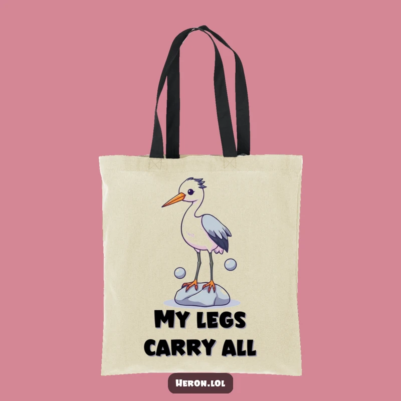 Funny Heron Juggling Tote Bag: Carry Your Laughs in Style