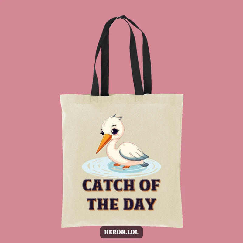 Funny Heron Tote Bag: Carry Serenity - Peaceful & Comical Gift