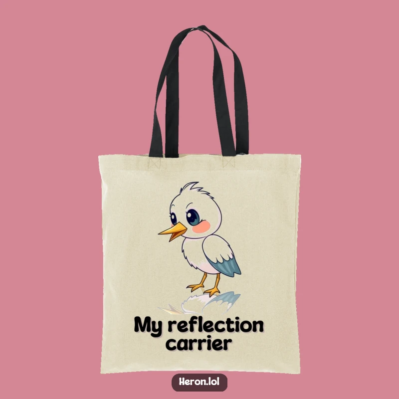 Funny Heron Reflection Tote Bag - Carry Your Astonishment